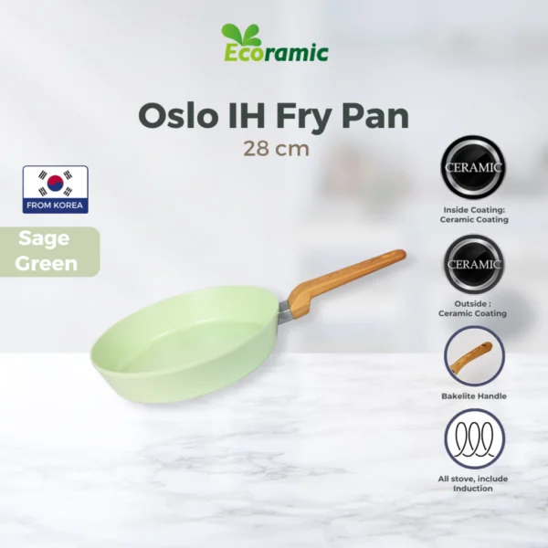 Ecoramic Oslo Fry Pan 28cm - IH Sage Green