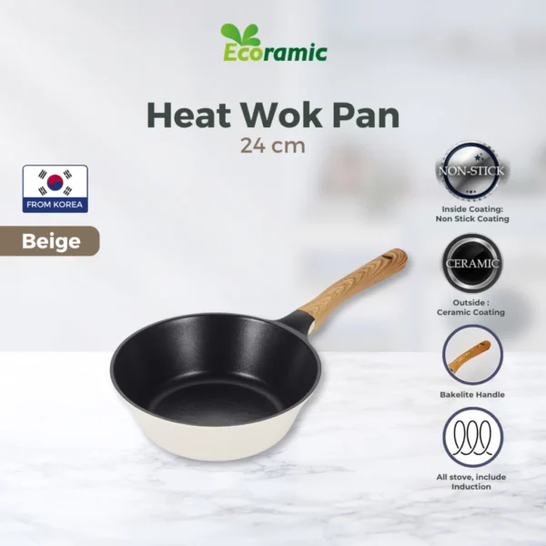 Ecoramic Heat Wok Pan 24cm IH