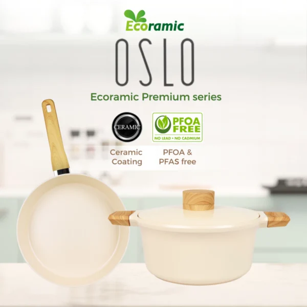 Ecoramic Oslo Sauce Pan 18cm - IH Beige - Image 3