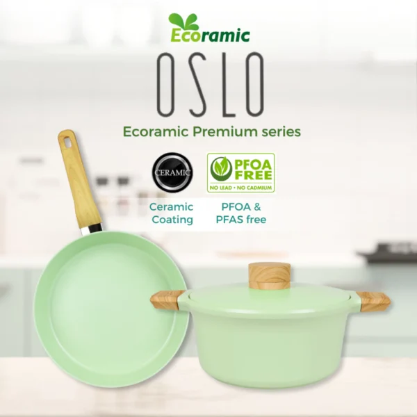 Ecoramic Oslo Sauce Pan 18cm - IH Sage Green - Image 5