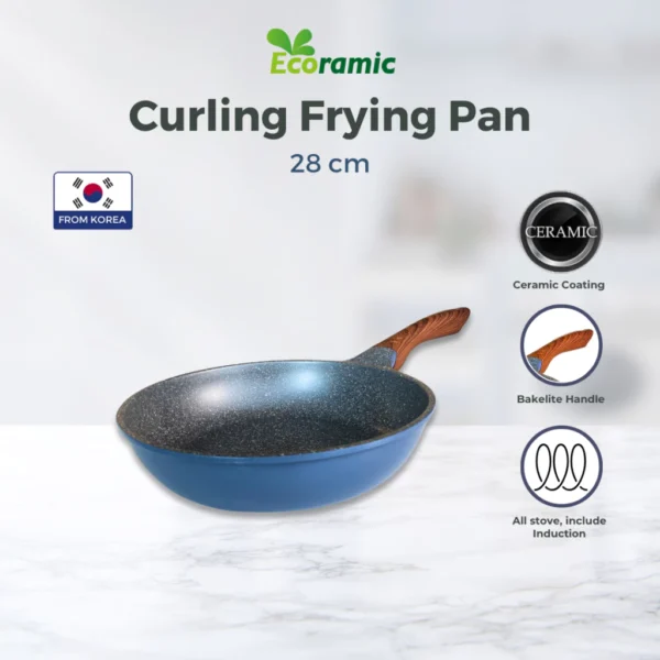 Ecoramic Curling Stone IH 28cm Fry Pan - Panci Induksi Anti Lengket